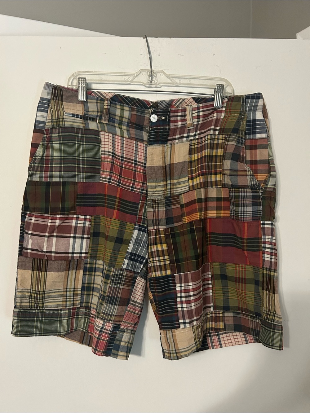 Ralph Lauren Polo Bleeker Patchwork Plaid Shorts—size 35 waist
